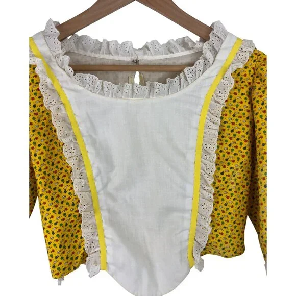 Vintage 70s Hickory Farms Employee Uniform Handmade Prairie Dress Costume Set - Picture 8 of 16